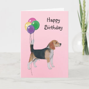 Cartão Beagle, Birthday Balloons