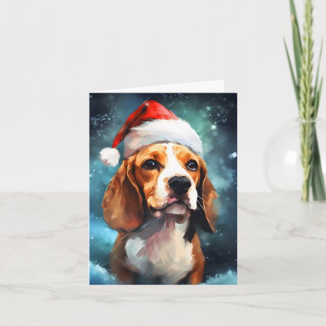 Cartão Beagle Christmas (Frente)