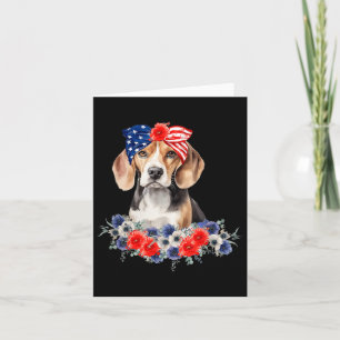 Cartão Beagle Dog Bandana American Flag 4 De Julho