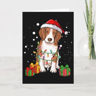 Cartão Beagle Dog Christmas Tree Papais noeis Dog Xmas Gi