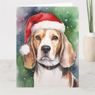 Cartão Beagle Dog Papais noeis de Natal