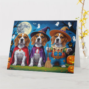 Cartão Beagle Dogs Pumpkin Halloween Engraçado