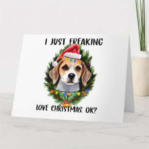 Cartão Beagle Eu Amo Muito O Natal Ok Natal