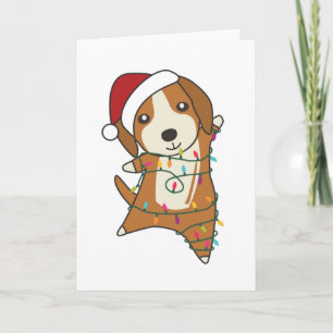 Cartão Beagle Felry Natal Animais de inverno Cão