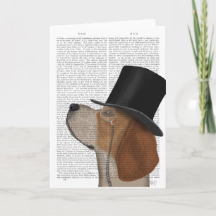 Cartão Beagle, Formal Hound and Hat