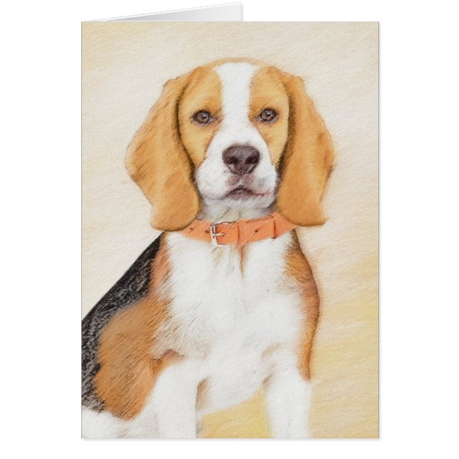 Cartão Beagle Hound Dog Painting Original Animal Art (Frente)