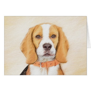 Cartão Beagle Hound Dog Painting Original Animal Art