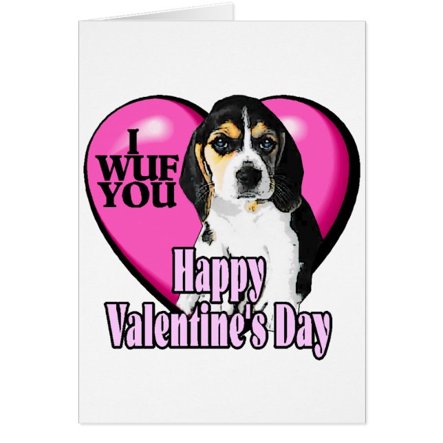 Cartão Beagle I Wuf You (Frente)