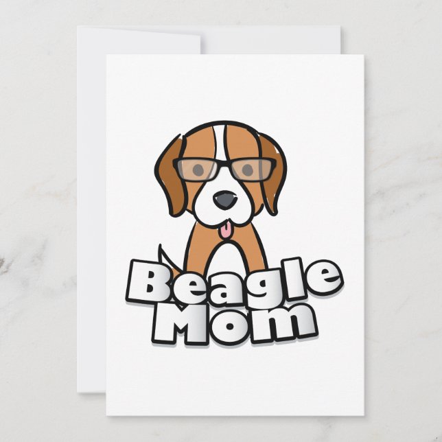 Cartão Beagle Mãe Adorava Presente Dia de as mães De Cach (Frente)