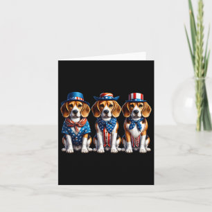Cartão Beagle Patriotic 4 De Julho Dos Eua Flag America P
