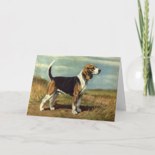 Cartão Beagle Vintage Greeting Card