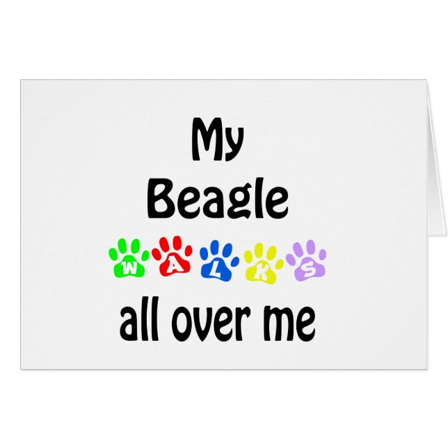 Cartão Beagle Walks Design (Frente Horizontal)