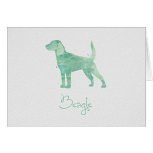 Cartão Beagle Watercolor Design