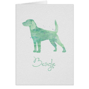 Cartão Beagle Watercolor Design