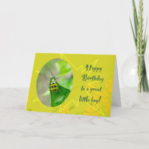 Cartão Bean Beetle Little Boy Birthday