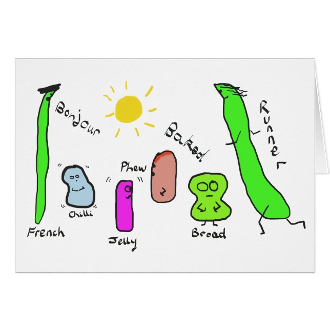 Cartão Bean Puns (Frente Horizontal)