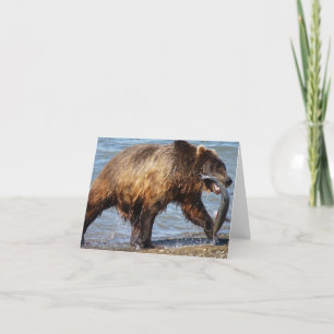 Cartão Bear gone fishing notecard