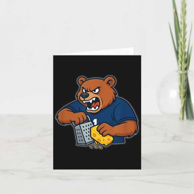 Cartão Bear Grating Cheese Funny  (Frente)