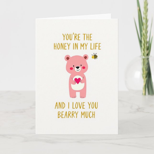 Cartão Beary Much Love (Frente)