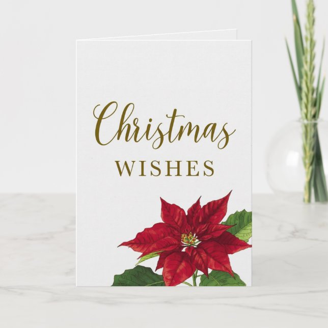 Cartão Beautiful Christmas Wishes Holiday Greeting Card (Frente)