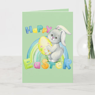 Cartão Beautiful Easter card with sweet baby animals