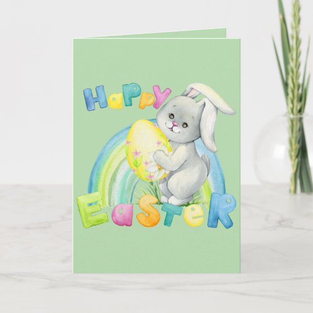 Cartão Beautiful Easter card with sweet baby animals (Frente)