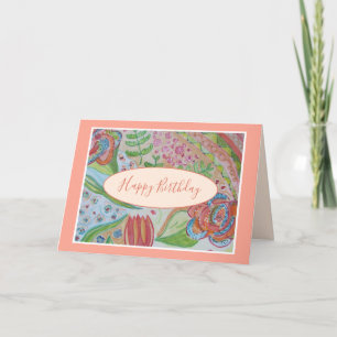 Cartão Beautiful Flowers Vibrant Birthday Greeting Card