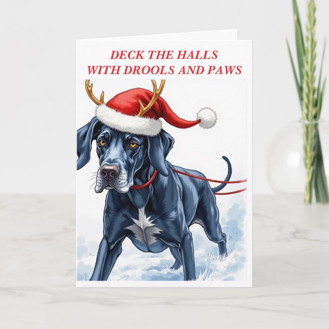 Cartão Beautiful Great Dane Christmas  (Frente)