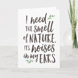 Cartão Beautiful Nature Typography Blank Greeting Card