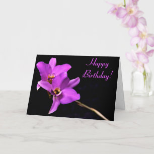 Cartão Beautiful Orchid Happy Birthday Card