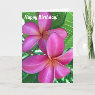 Cartão Beautiful Purple Plumeria Maui Birthday