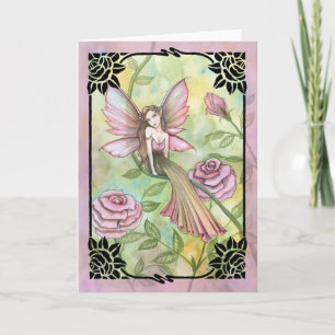 Cartão Beautiful Rose Fairy Blank Greeting Card