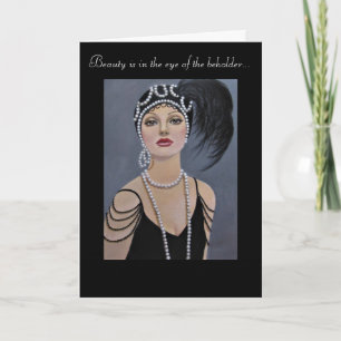 Cartão Beautiful Vintage Lady, Birthday Card
