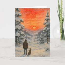 Cartão Beautiful winter landscape Xmas card