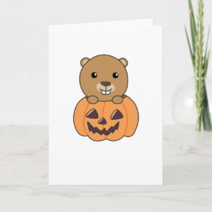 Cartão Beaver No Pumpkin Sweet Beaver Feliz Halloween
