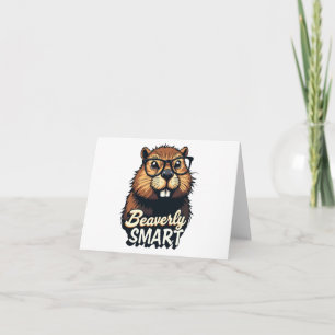 Cartão Beaverly Smart - Castor Engraçado com Gráfico de Ó