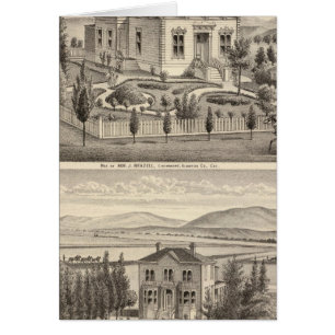 Cartão Beazell, residências inglesas, fazendas