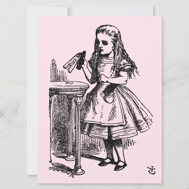 Cartão Beba-me (Aventuras de Alice no País das Maravilhas (Frente)