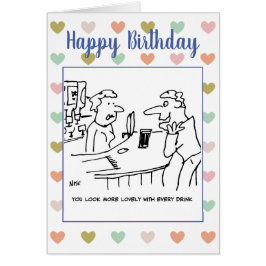 Cartão Bebado Cliente Diz À Barmaid Que Ela Está Bem