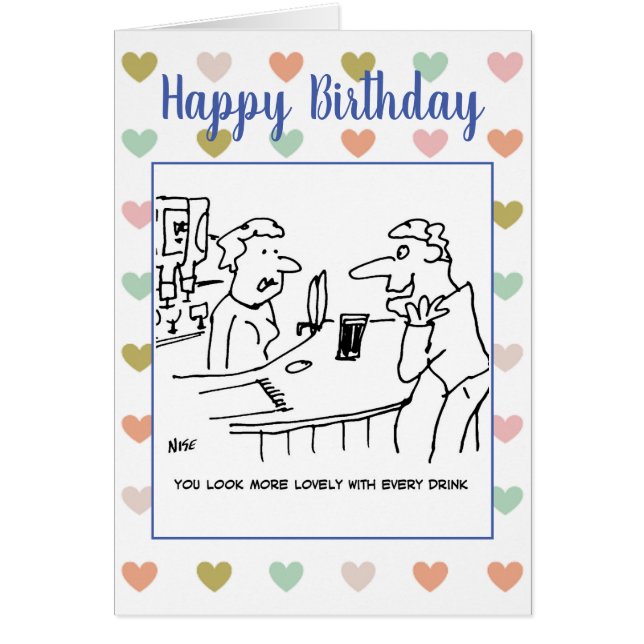 Cartão Bebado Cliente Diz À Barmaid Que Ela Está Bem (Frente)