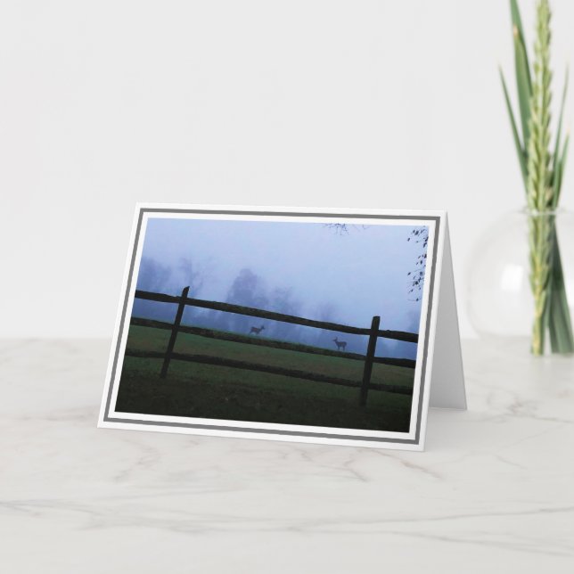 Cartão Bêbado no campo com dois veados (Frente)