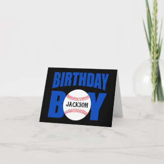 Cartão Beball Birthday Boy Custom Baseball Name