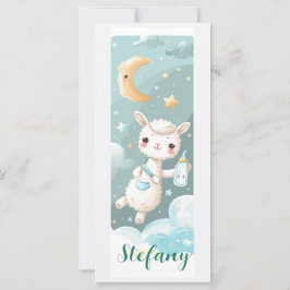Cartão Bebê Alpaca Watercolor - Marcador Personalizado