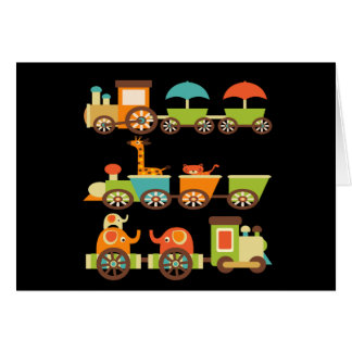 Cartão Bebê bonito dos miúdos dos presentes do trem dos