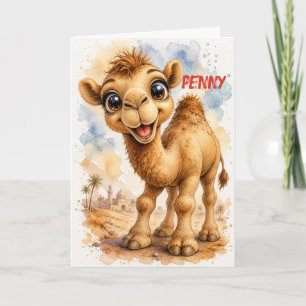Cartão Bebê Camelo Animal Ativo Fofo