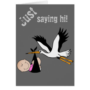 Cartão Bebé & cegonha - recém-nascidos