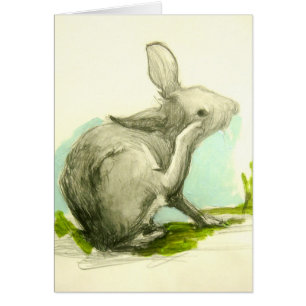 Cartão Bebê Coelhinho Escrevendo O Ouvido