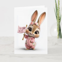 Cartão Bebê Coelhinho Fofo Com Coroa de Rosa de Encorajam
