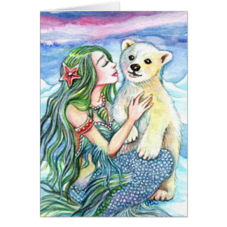 Cartão Bebê de Urso Polar - Arte Sereia