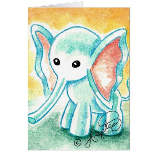 Cartão Bebê Elefante Fofo (Frente)